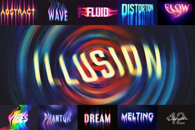 Melting Illusion Text Effects by Pixelbuddha
