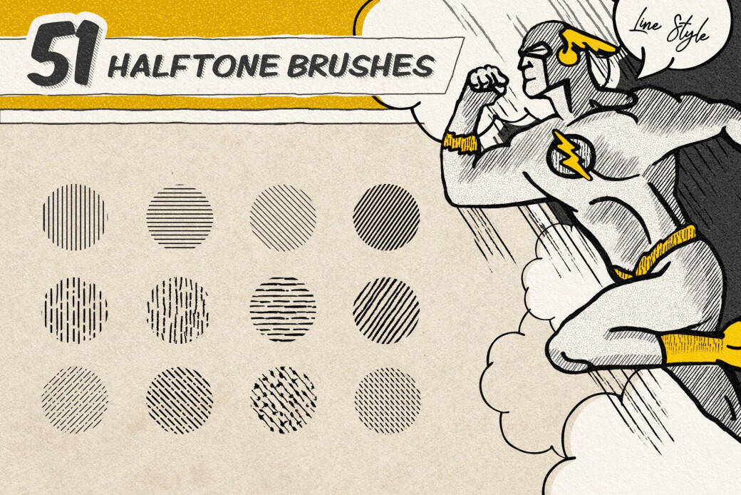Vintage Comic Book: Halftone Photoshop Brushes