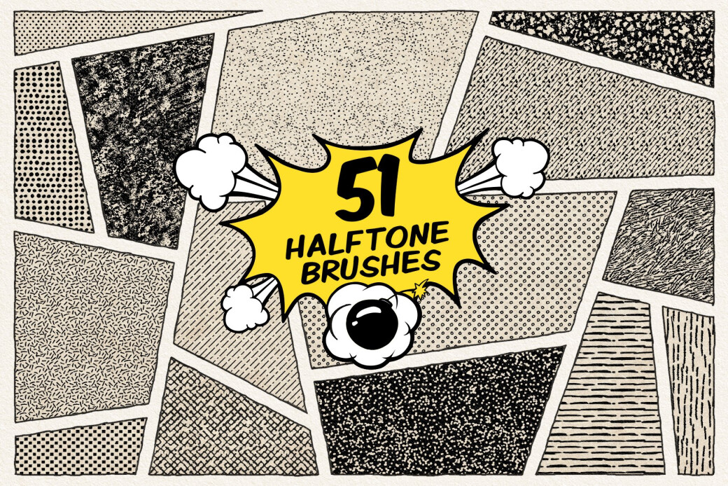 Vintage Comic Book: Halftone Photoshop Brushes