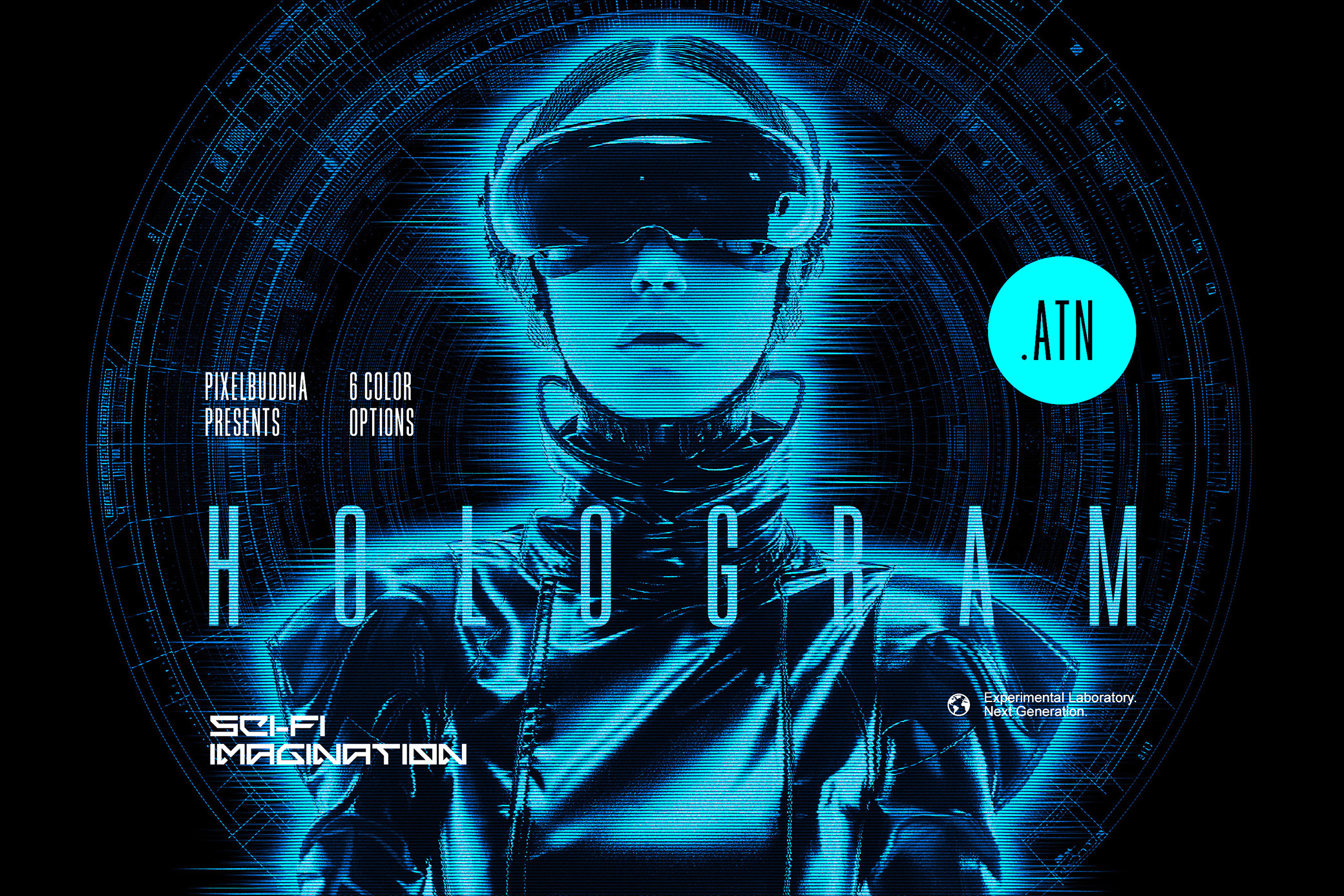 HUD Hologram Photoshop Action