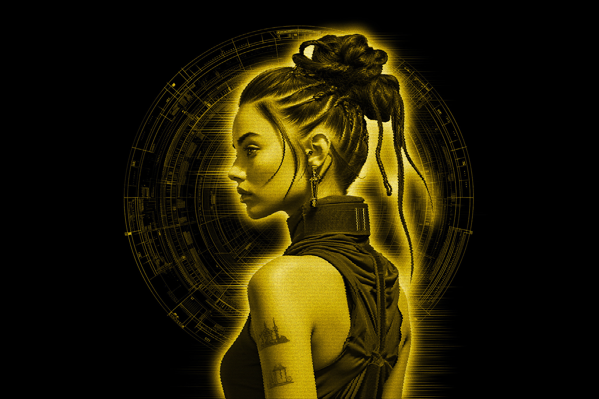 HUD Hologram Photoshop Action