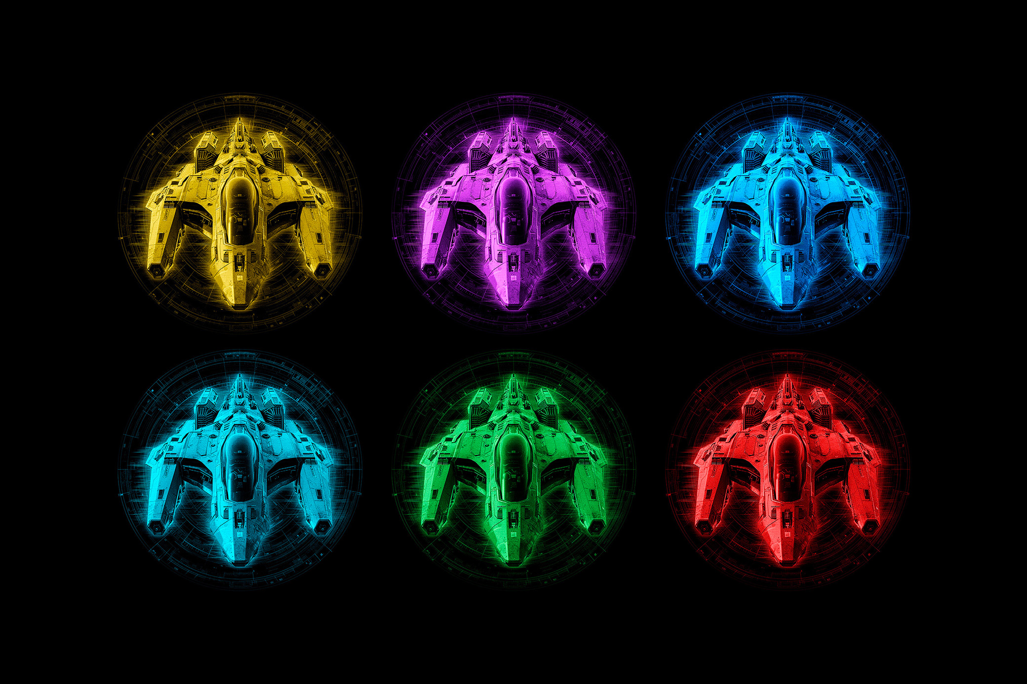 HUD Hologram Photoshop Action