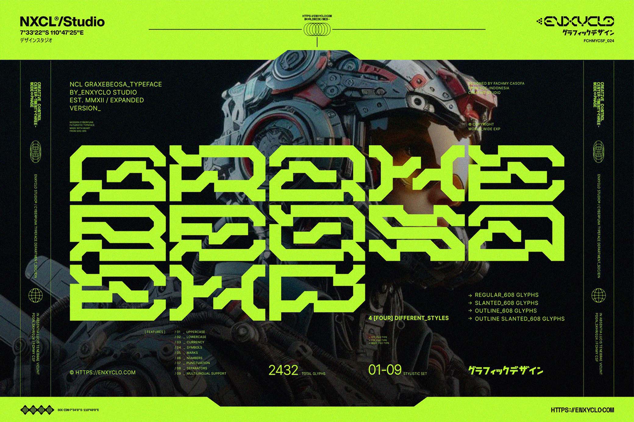 NCL Graxebeosa Expanded — Techno Mecha Font