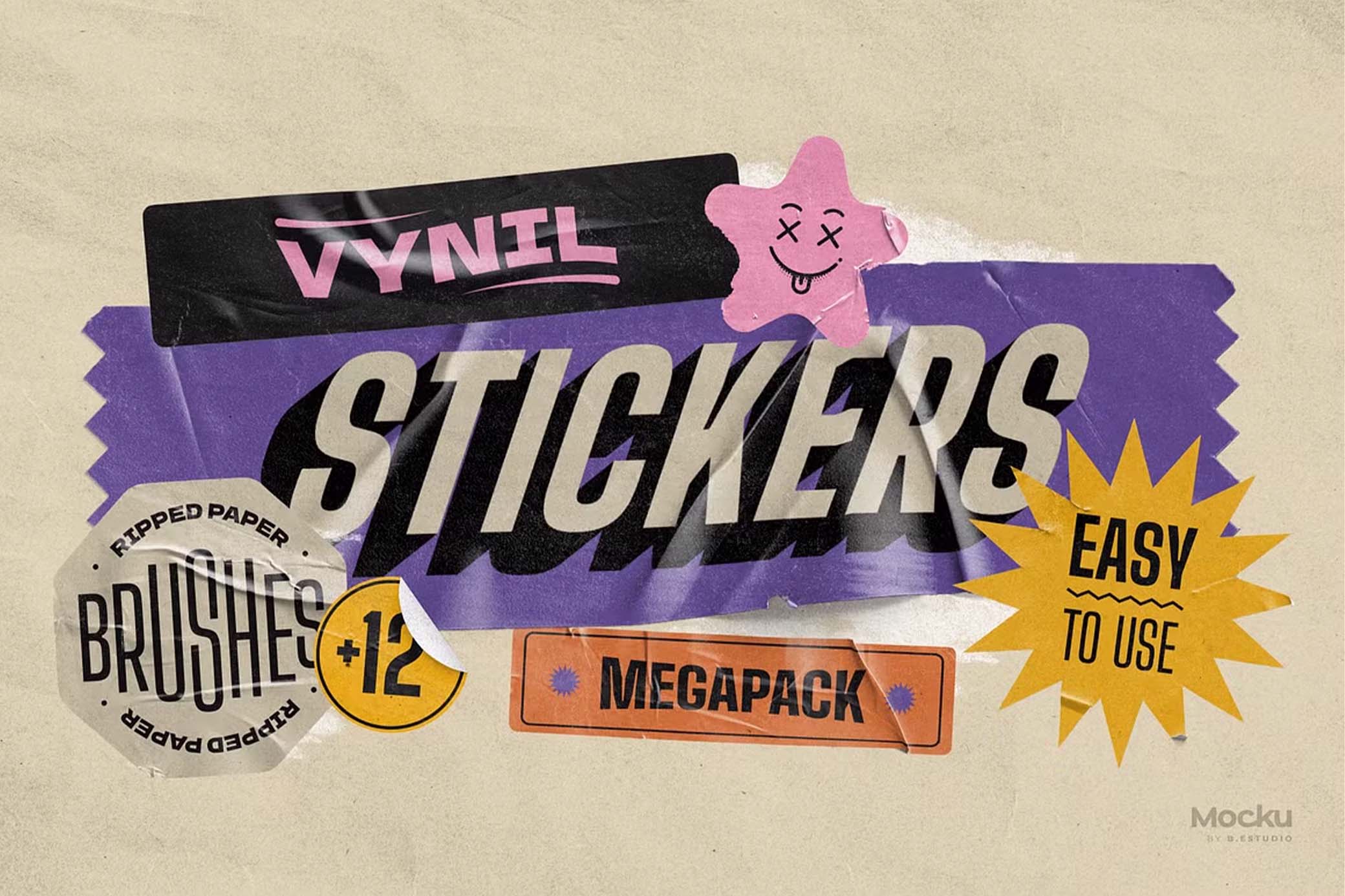 Vinyl Stickers Mockup Pack