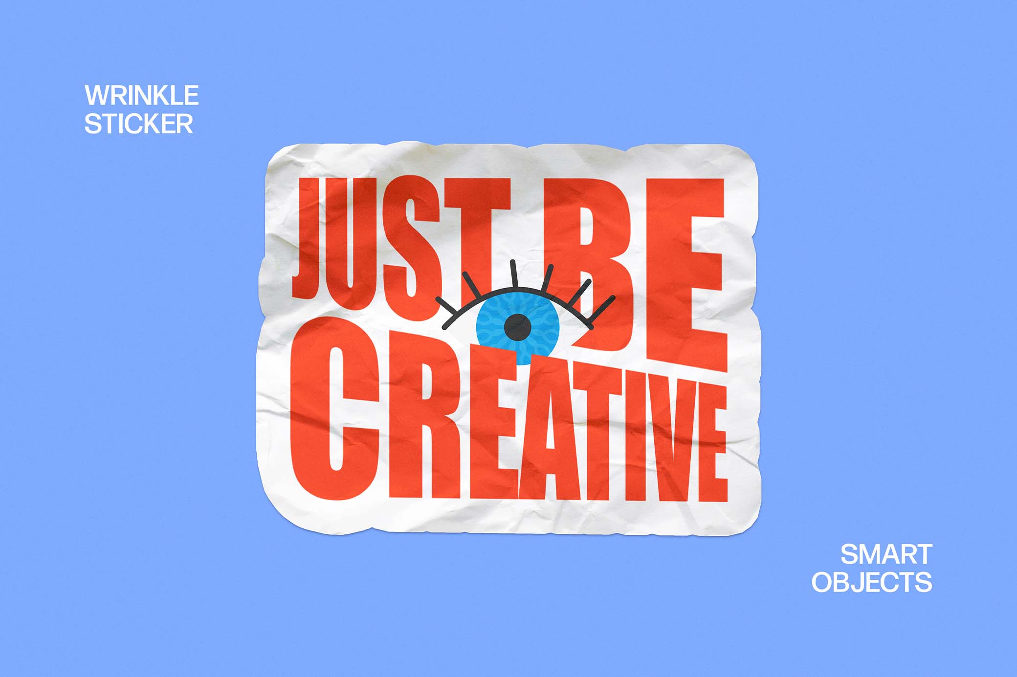 Wrinkled Paper Sticker Mockup