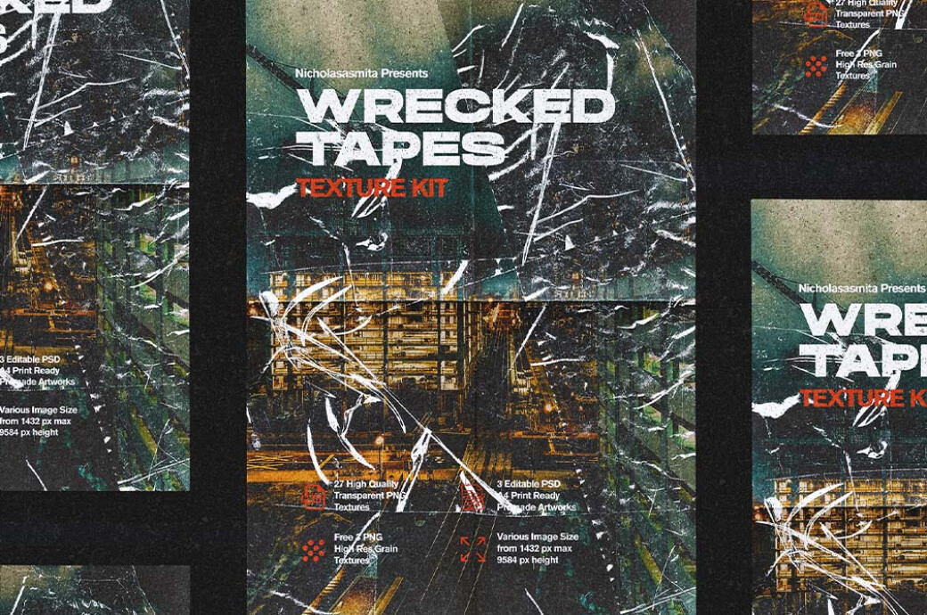 Wrecked Duct Tape Texture Set