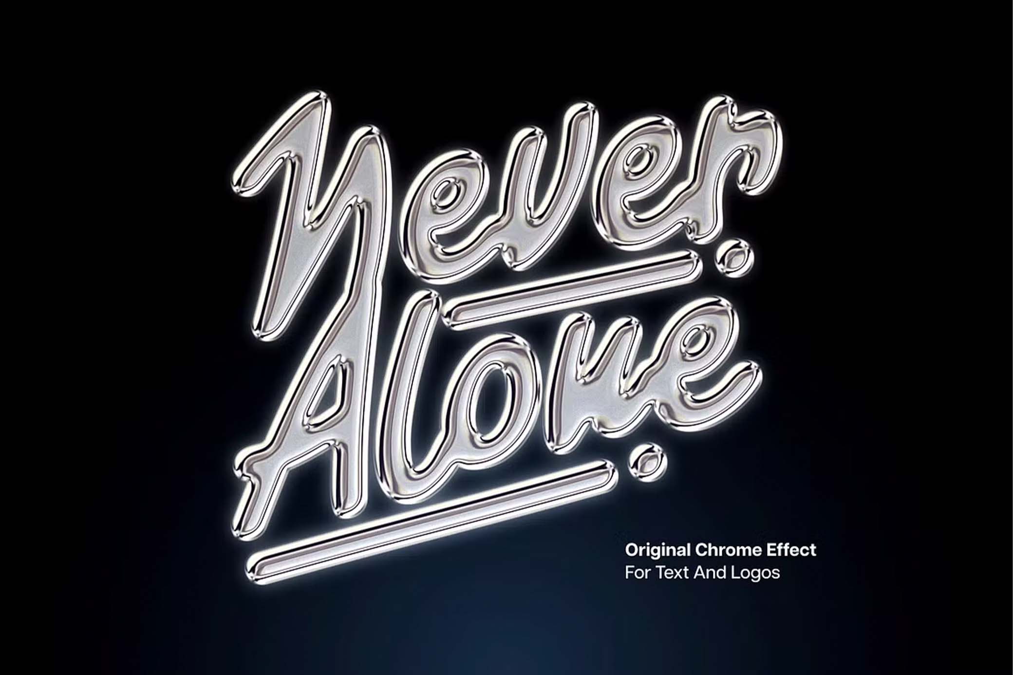 Original Chrome Metal Text Effect