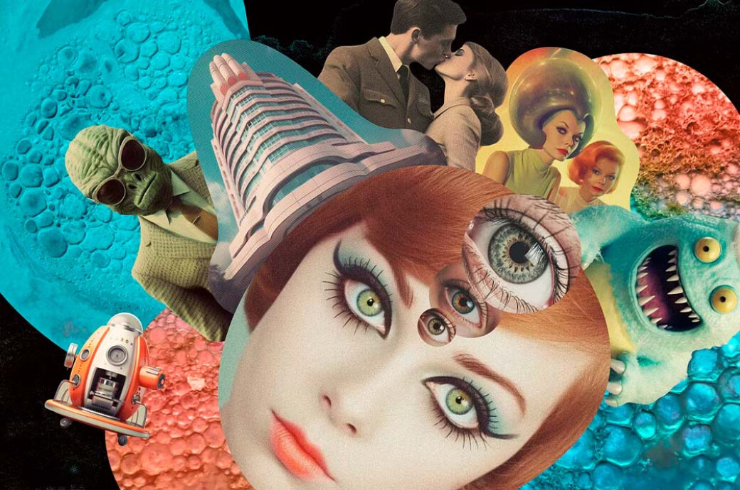 Retrofuturistic Movies Collage Kit