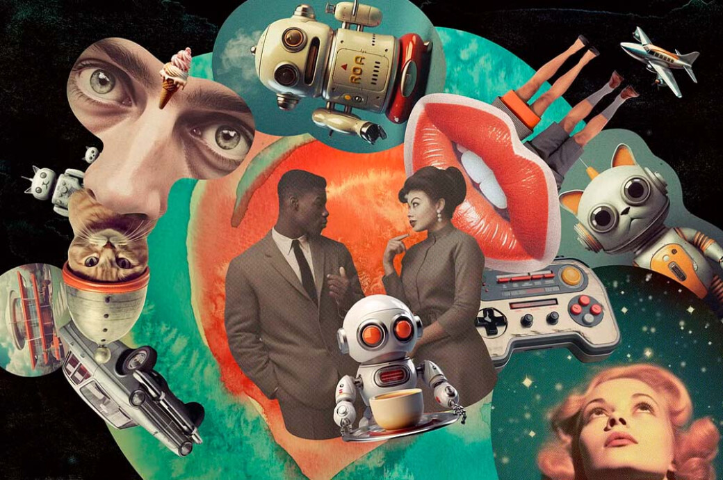 Retrofuturistic Movies Collage Kit