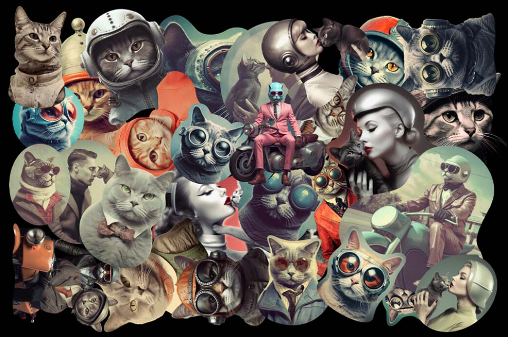 Retrofuturistic Movies Collage Kit