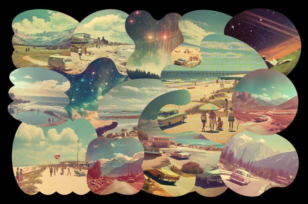 Retrofuturistic Movies Collage Kit