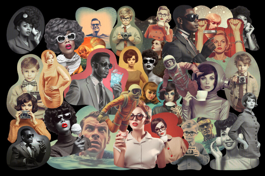 Retrofuturistic Movies Collage Kit