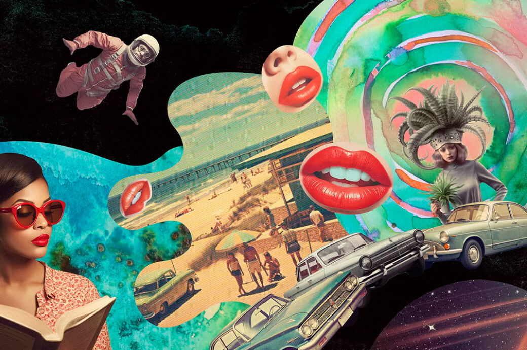 Retrofuturistic Movies Collage Kit