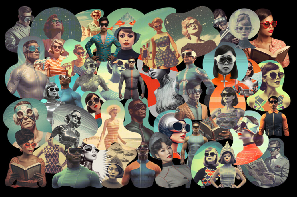 Retrofuturistic Movies Collage Kit