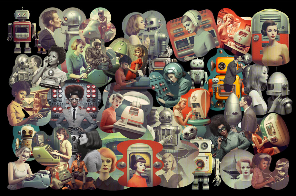 Retrofuturistic Movies Collage Kit