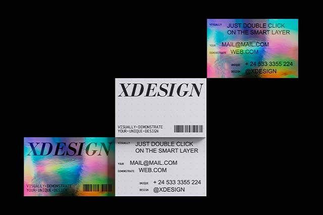 holographic foil business card Holographic Foil Stamped Business Cards 450gsm