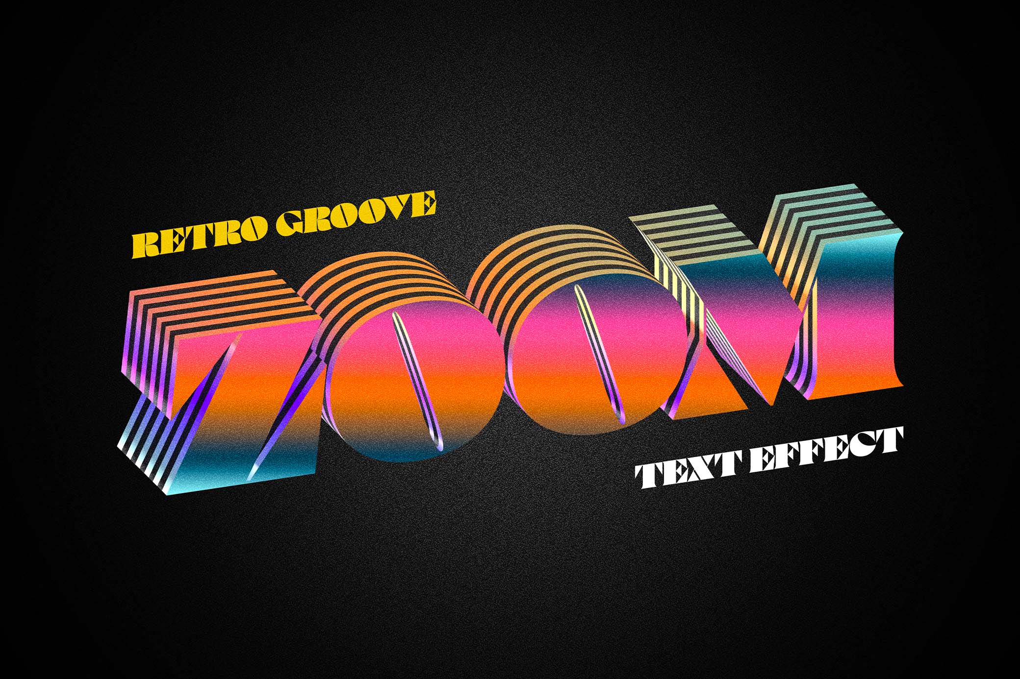 Retro VHS Gradient Text Effect