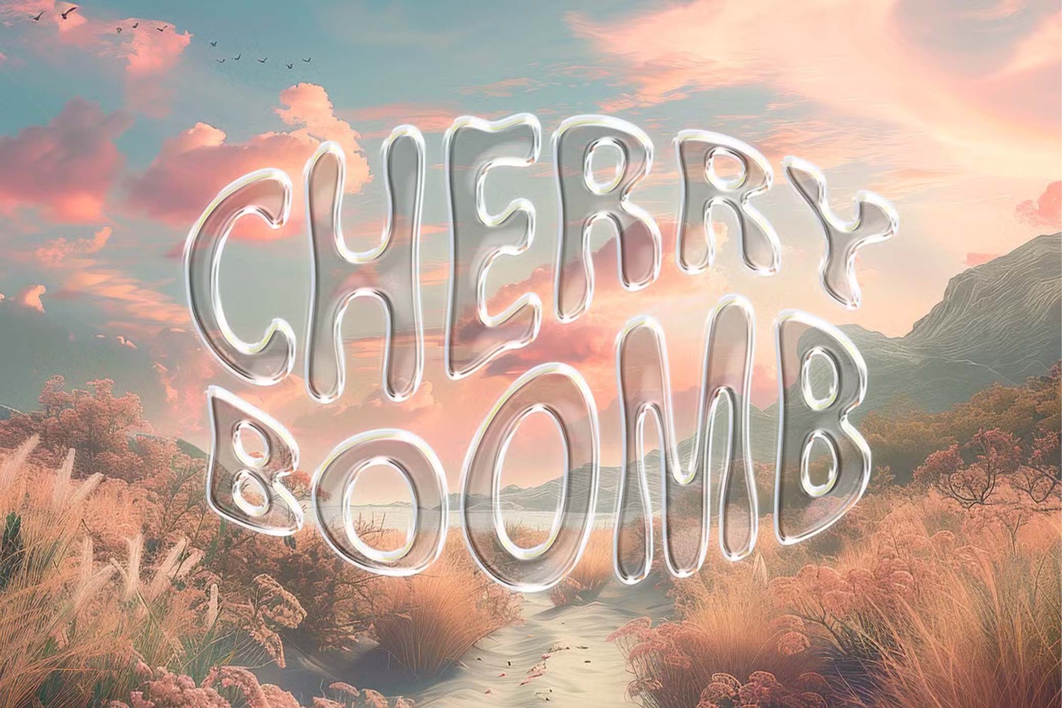 Transparent Glass Chrome Text Effect