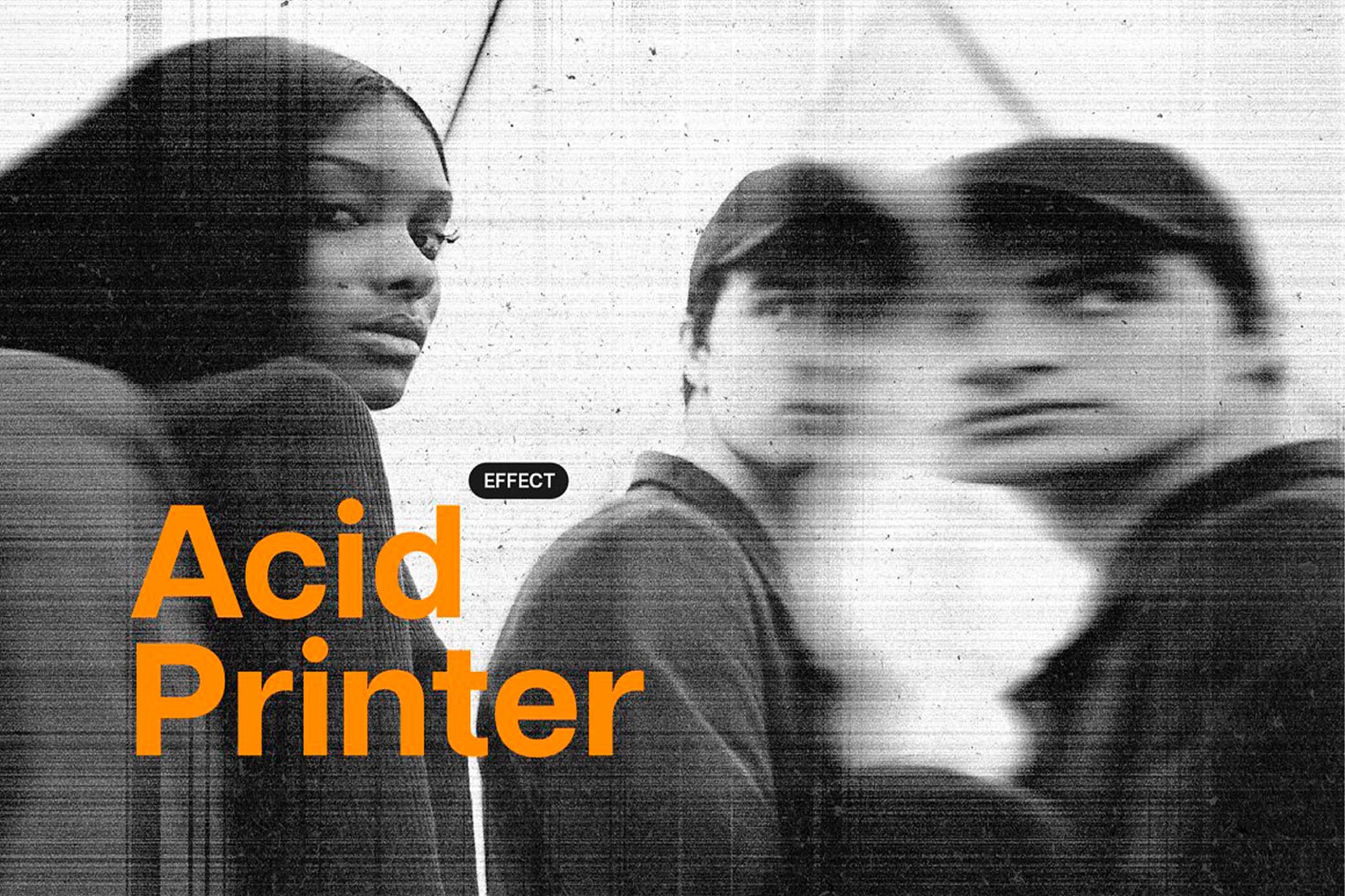 Distorted Printer Photo Effect