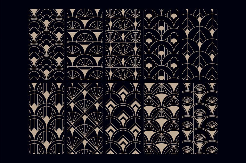 Fish Scale Art Deco Patterns