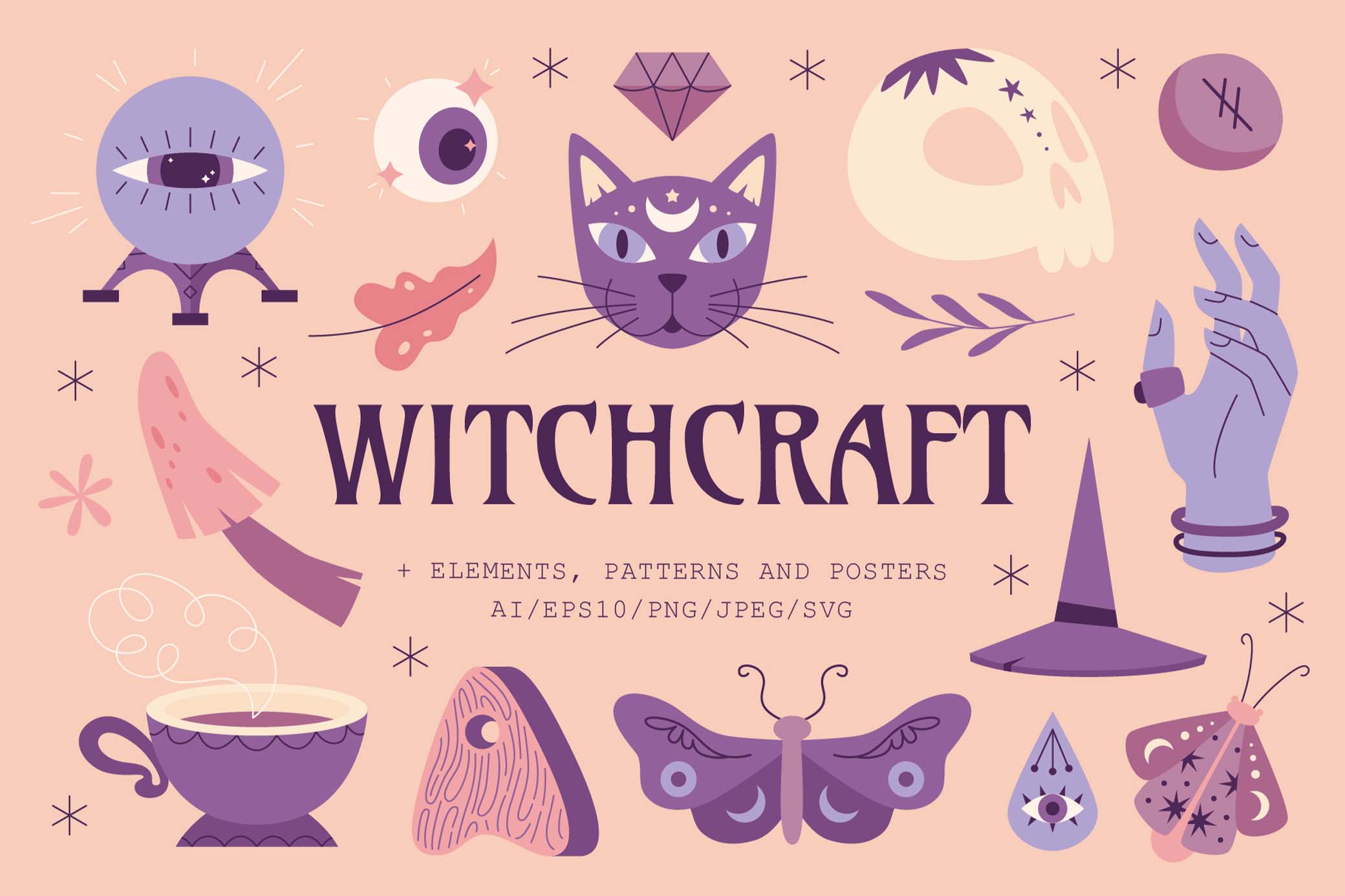 Witchcraft: Clipart & Patterns