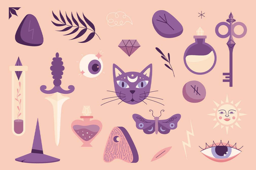 Witchcraft: Clipart & Patterns