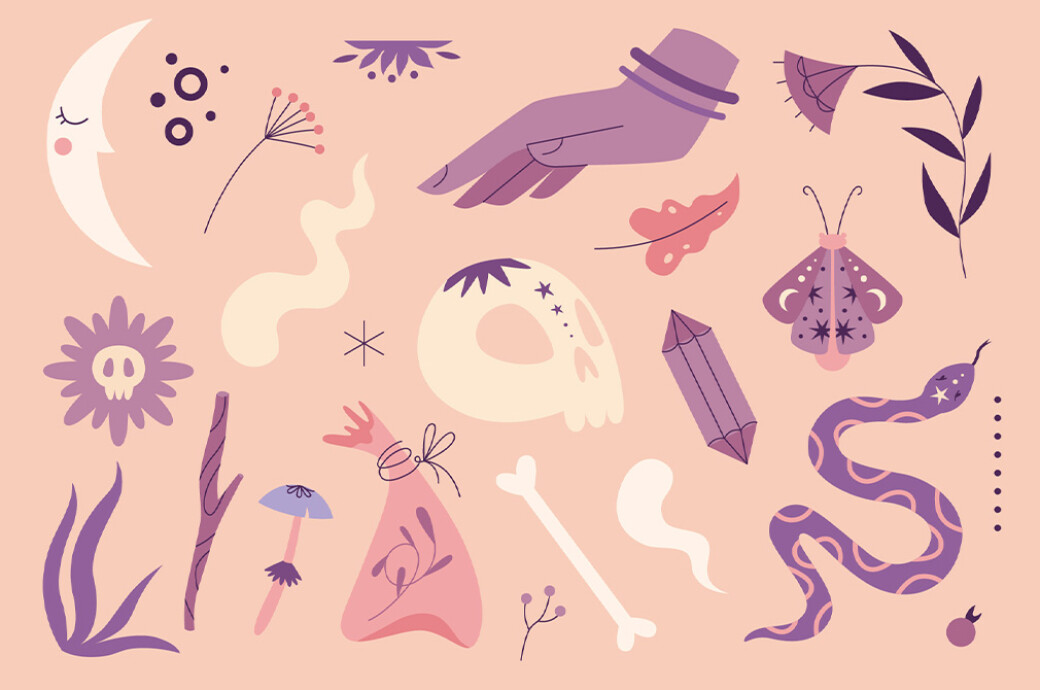 Witchcraft: Clipart & Patterns