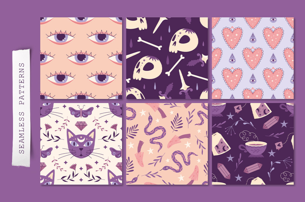 Witchcraft: Clipart & Patterns