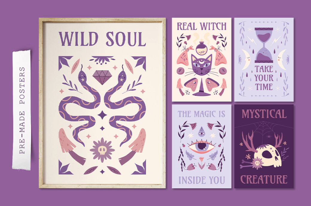 Witchcraft: Clipart & Patterns