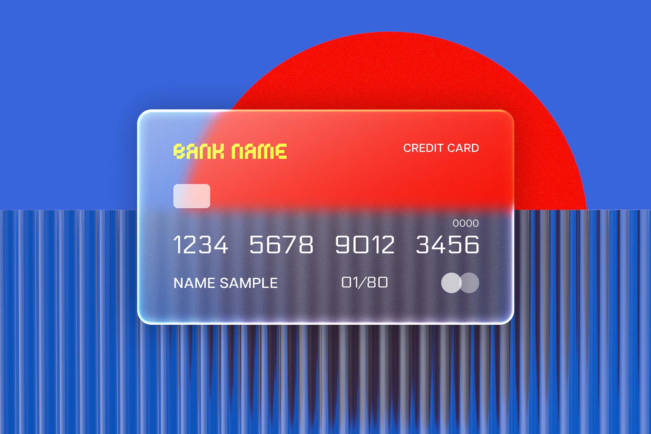Frosted Glass Credit Card Mockup