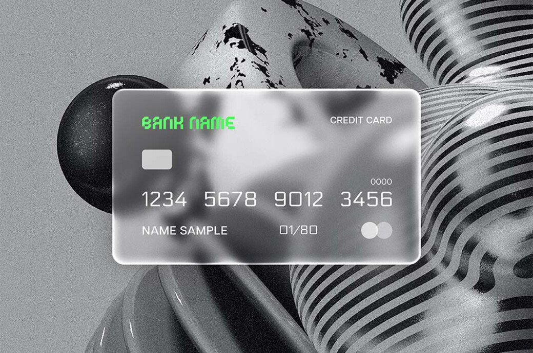 Frosted Glass Credit Card Mockup