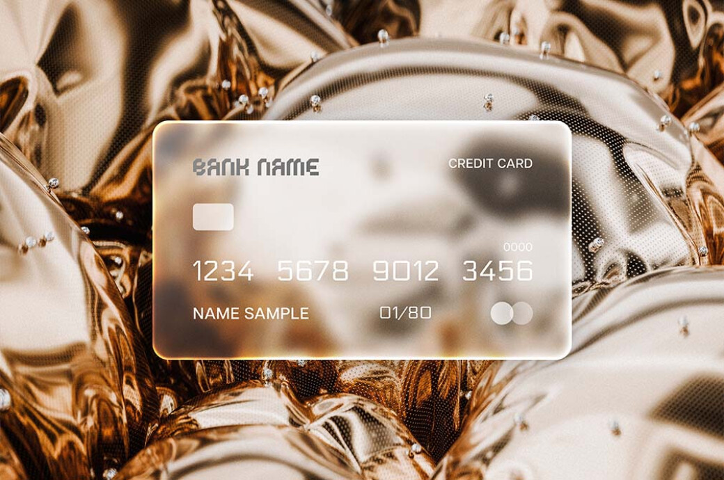 Frosted Glass Credit Card Mockup