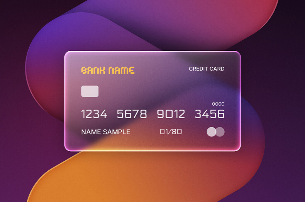 Frosted Glass Credit Card Mockup