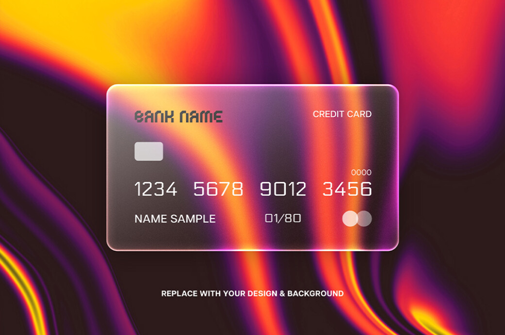 Frosted Glass Credit Card Mockup