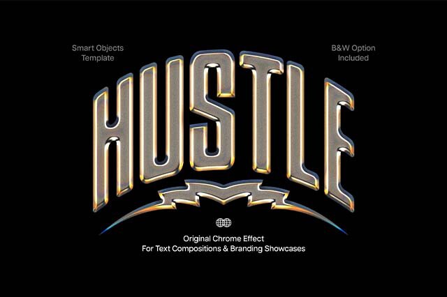 Glossy Chrome Logo Mockup