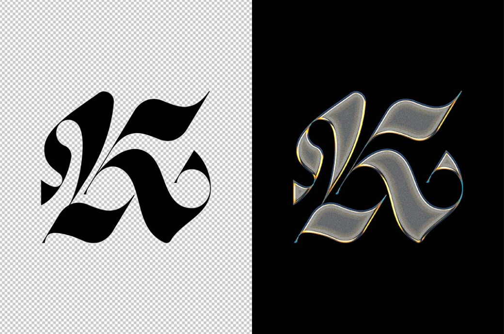 Glossy Chrome Logo Mockup