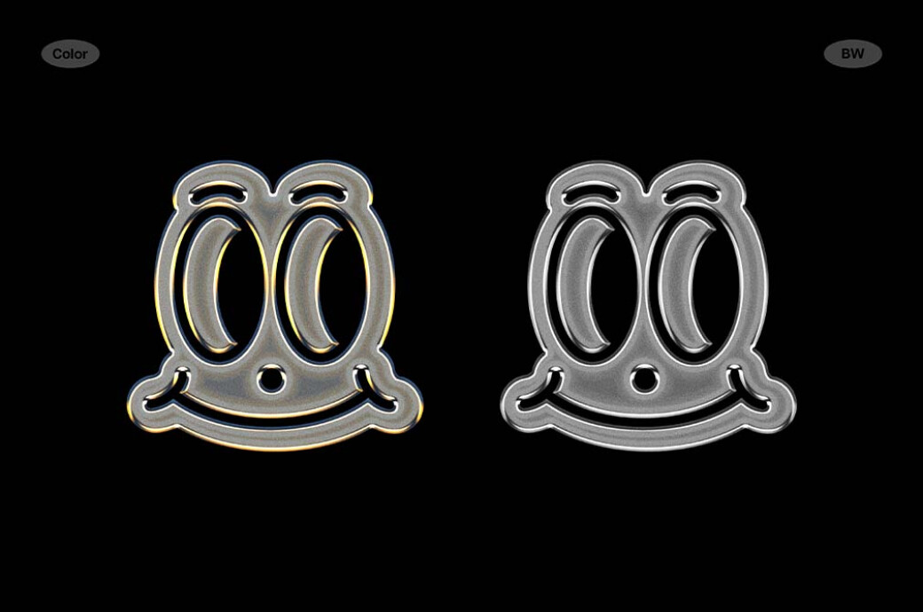 Glossy Chrome Logo Mockup