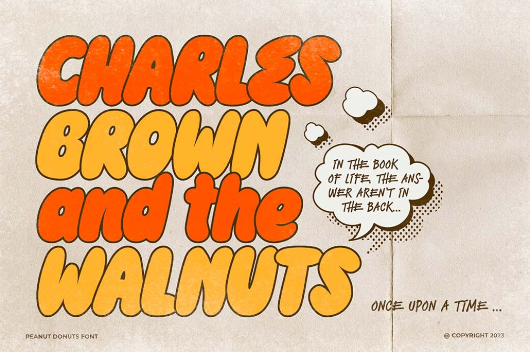 Peanut Donuts — Retro Bubble Font
