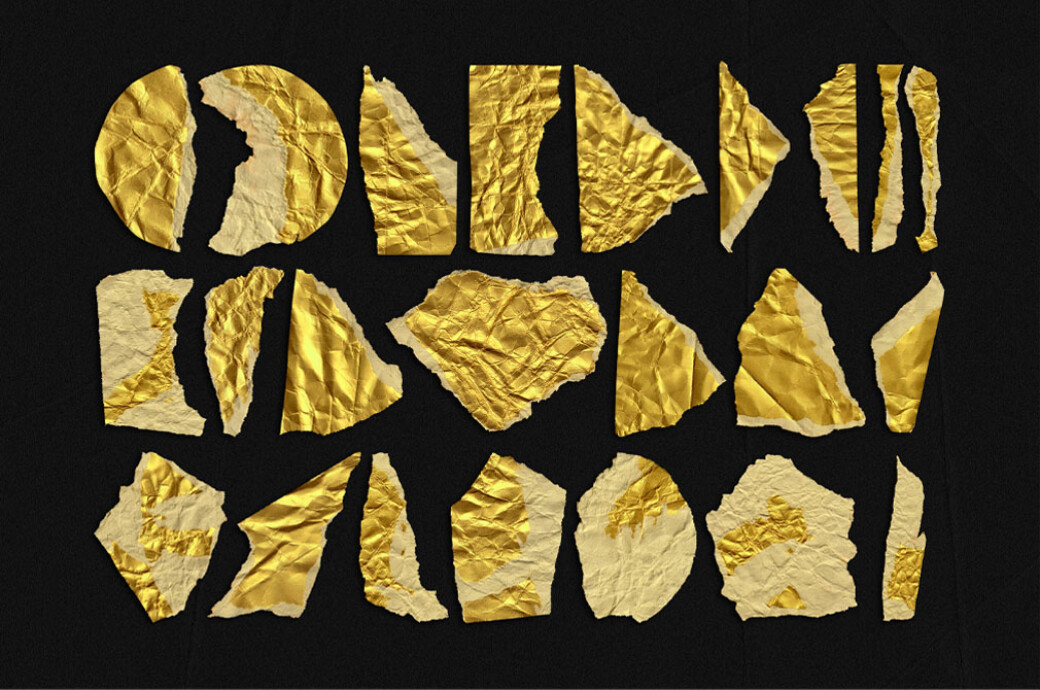 Gold Paper Textures: Elements