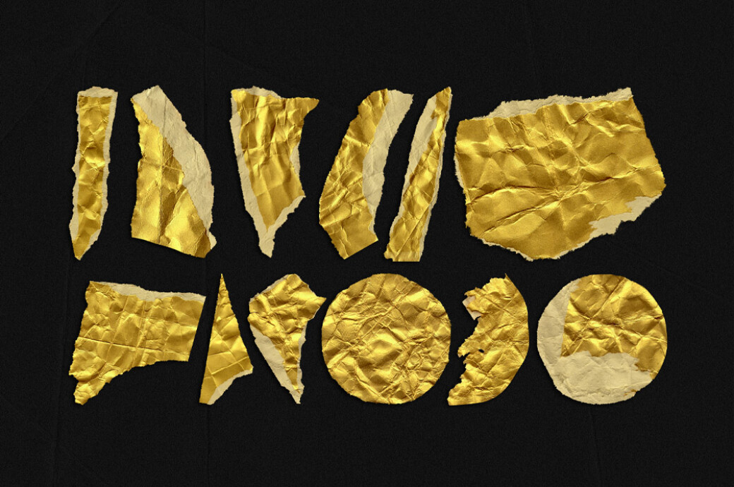 Gold Paper Textures: Elements