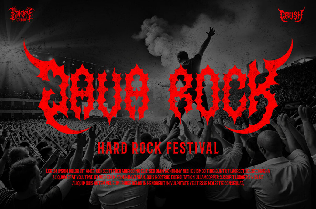 CRUSH – Simple Metal Font