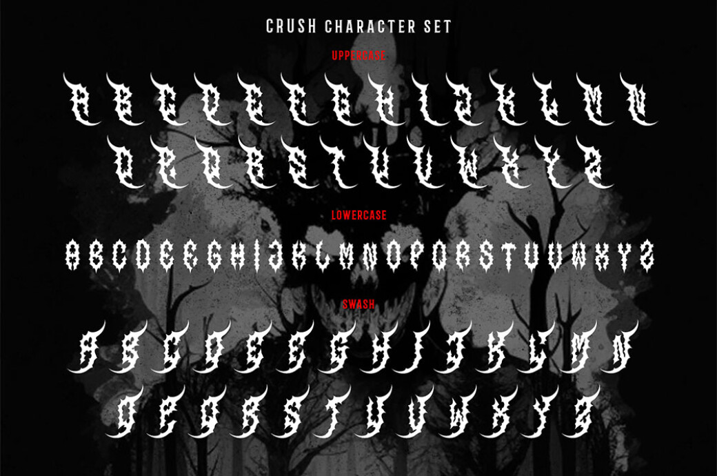 CRUSH – Simple Metal Font