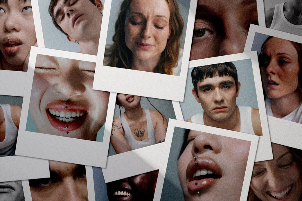 Scattered Polaroid Collage Mockup