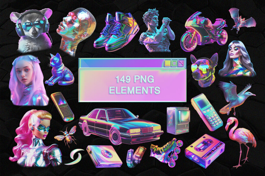 Imaginary Y2K World — Collage Kit