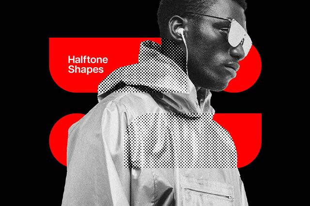Halftone Shapes Photo Effect