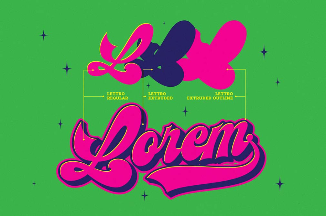 Lettro — Retro Layered Script