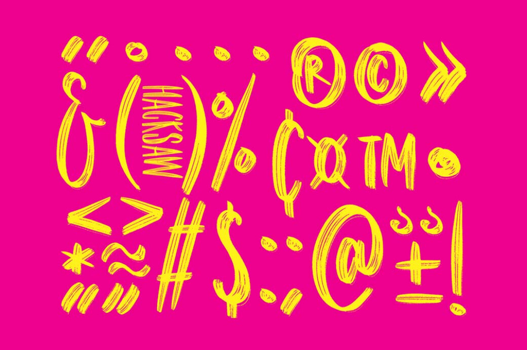 Hacksaw — Condensed Dry Brush Font