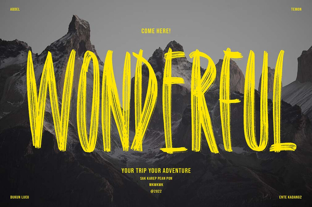 Hacksaw — Condensed Dry Brush Font