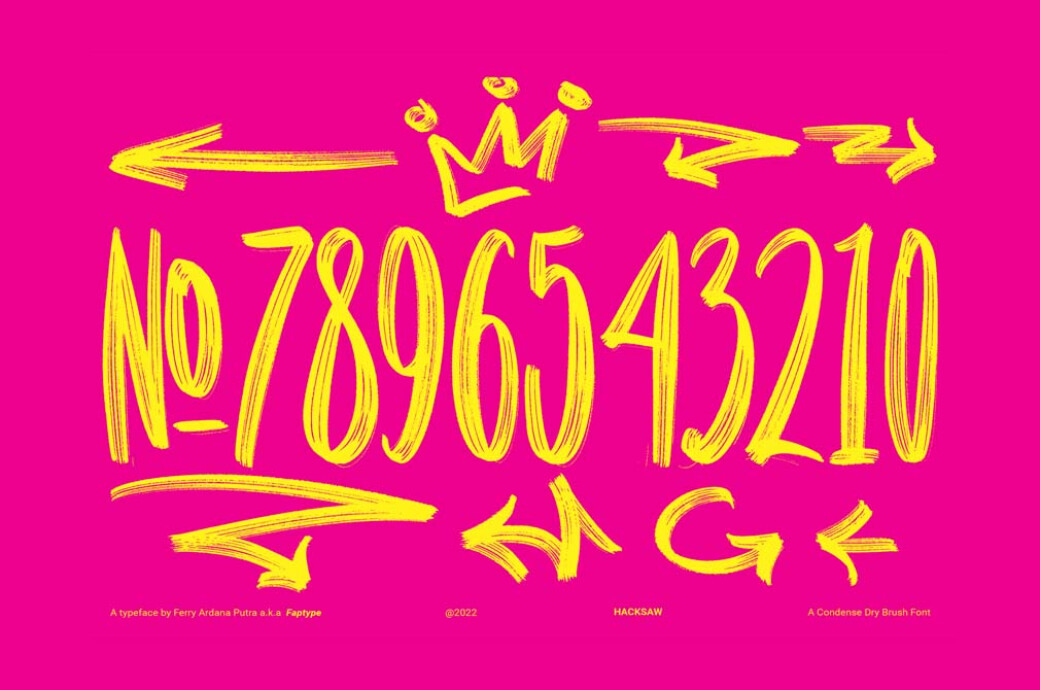 Hacksaw — Condensed Dry Brush Font