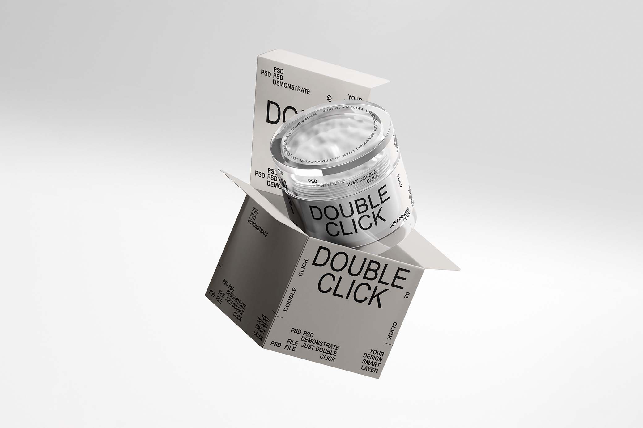 Cosmetic Jar and Box Mockup